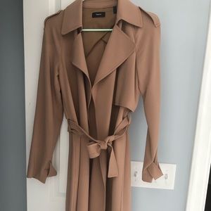 Theory Oaklane silk trench coat